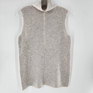 LAFAYETTE 148 NEW YORK Gray Cashmere Sleeveless Turtleneck Sweater
